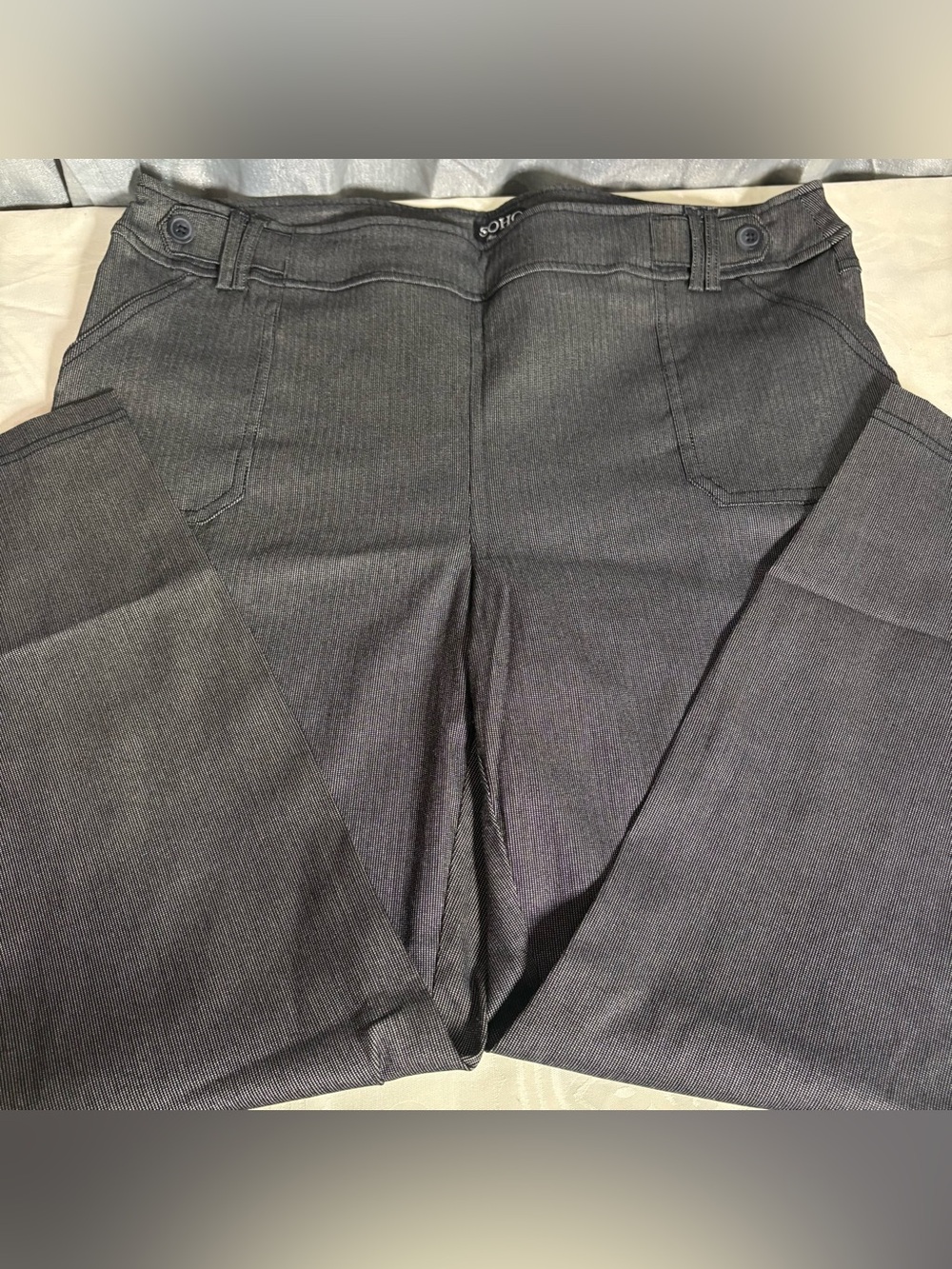 Soho dark grey pinstripe trousers woman’s XL